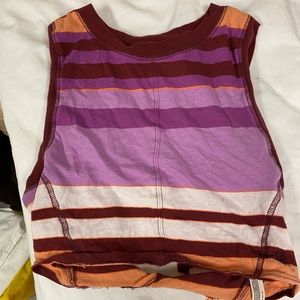 Free People Striped Open Back Tank Size XS
